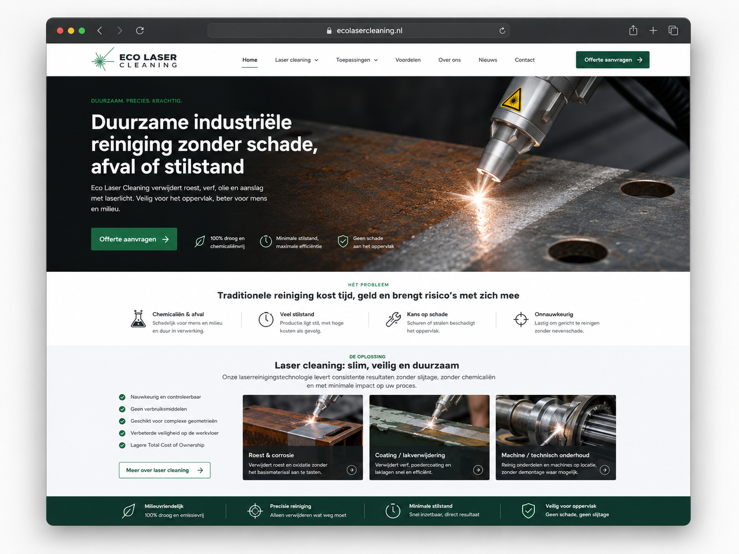 Website gemaakt voor Eco Laser Cleaning